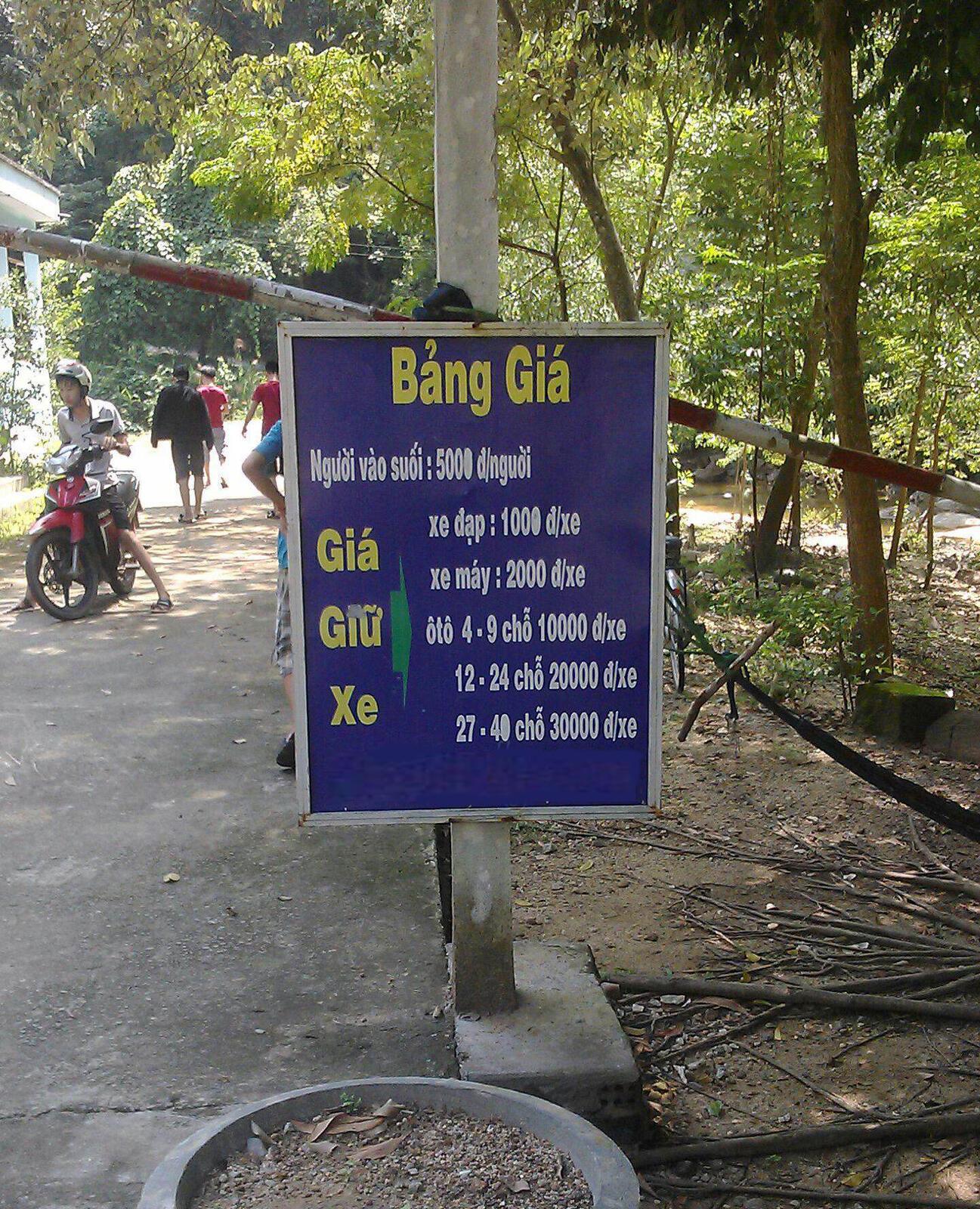 bảng giá giữ xe khe lim