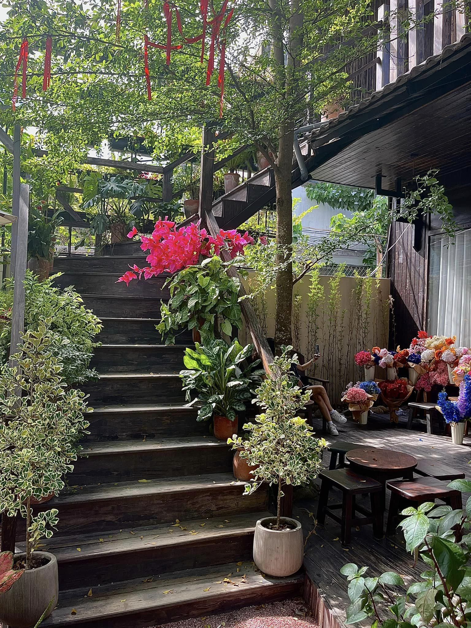 Ngập tràn hoa và cây cối.