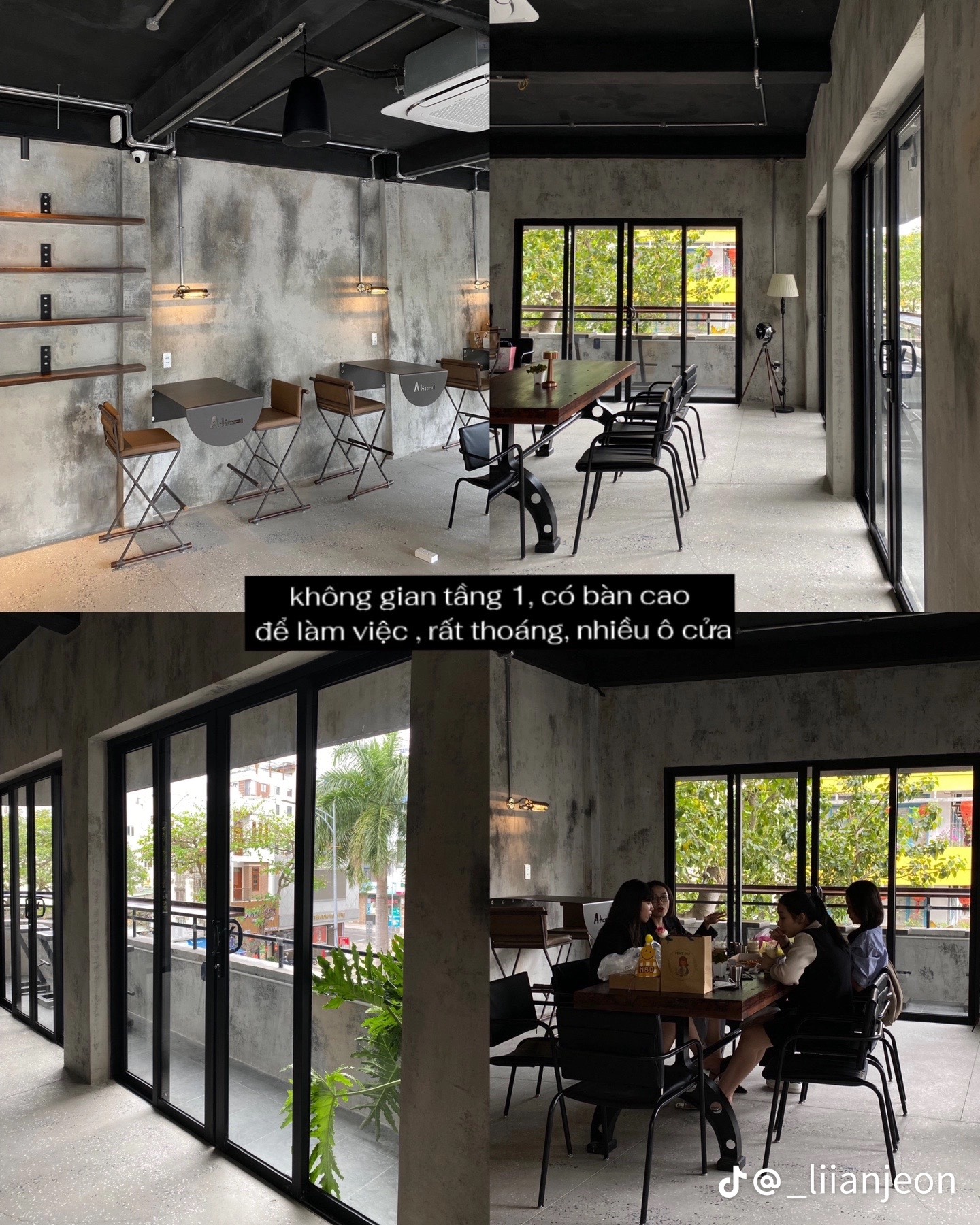 Quán bố trí đa dạng kiểu bàn ghế.