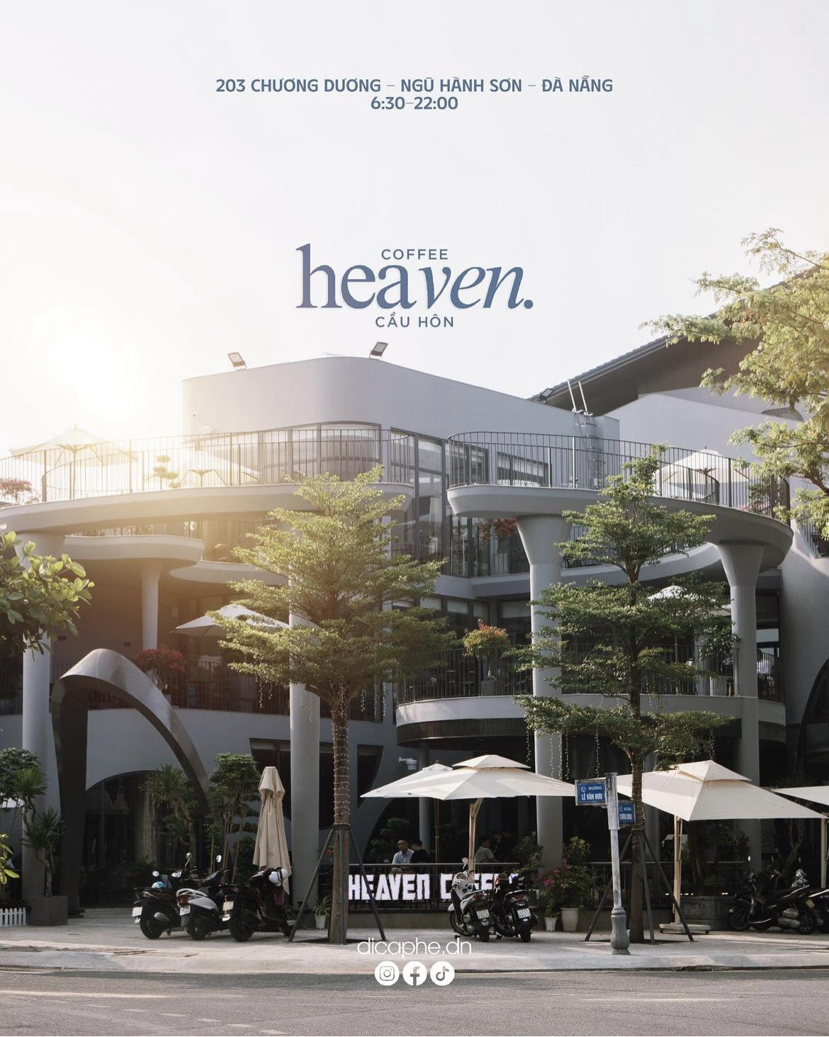Heaven Coffee có kiến trúc ấn tượng.